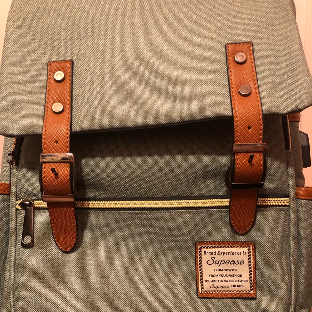 Belted Blue Backpack - Picture 2 of 6